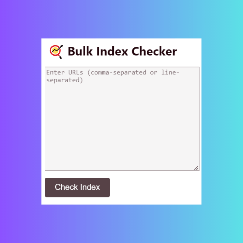 Bulk index checker chrome extension by CodeZy
