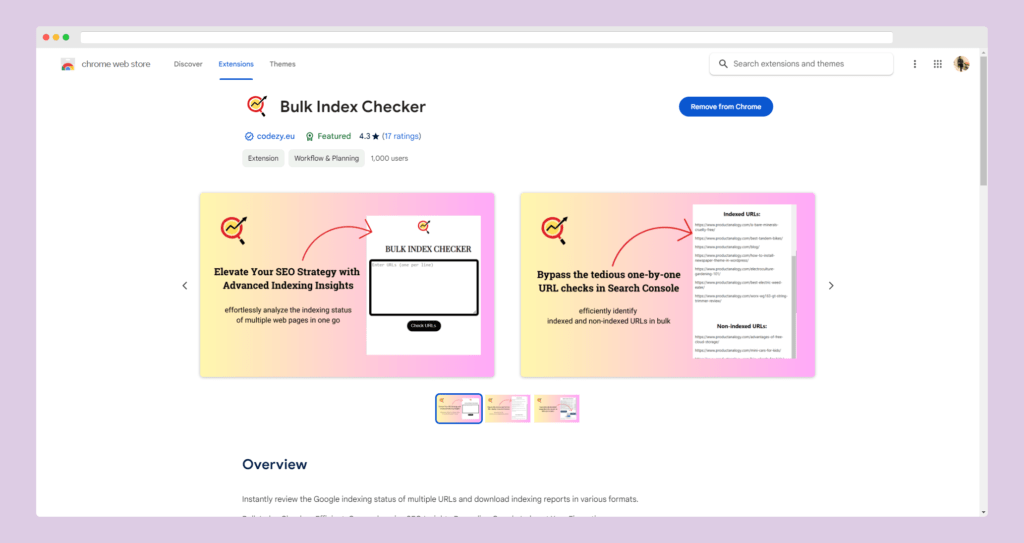 Bulk Index Checker by CodeZy